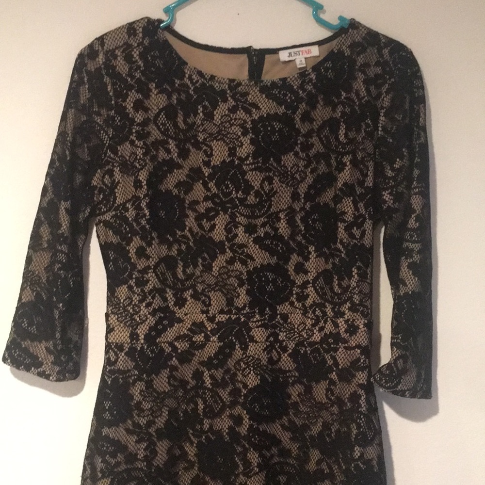 Black and cream bodycon dress